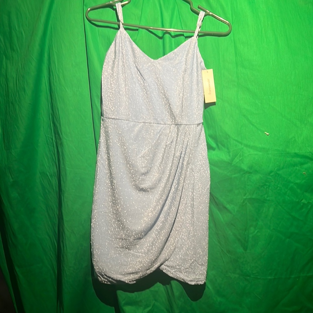 Francesca’s light blue dress